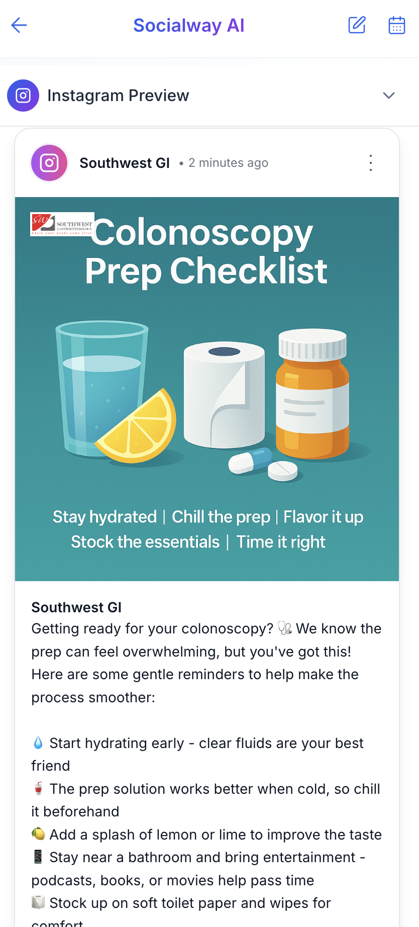 Instagram post for Healthcare provider